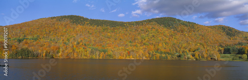 Autumn at scenic lake near Woodstock, Vermont