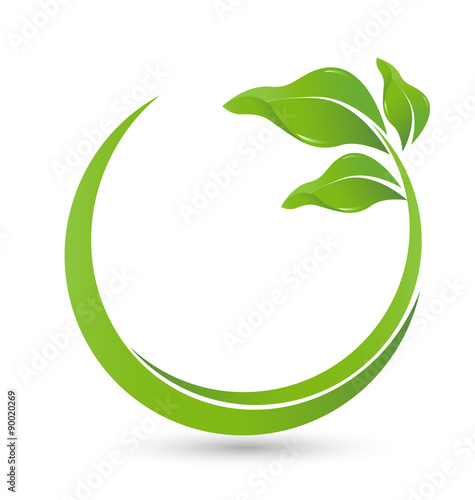 Green healthy leafs logo vector