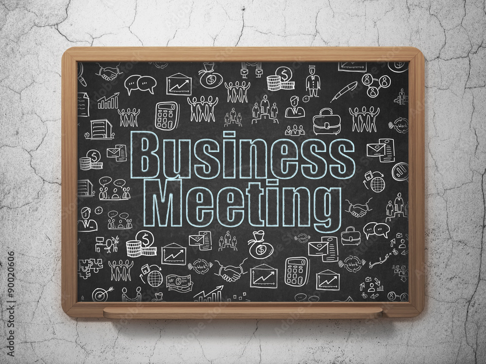 Business concept: Business Meeting on School Board background