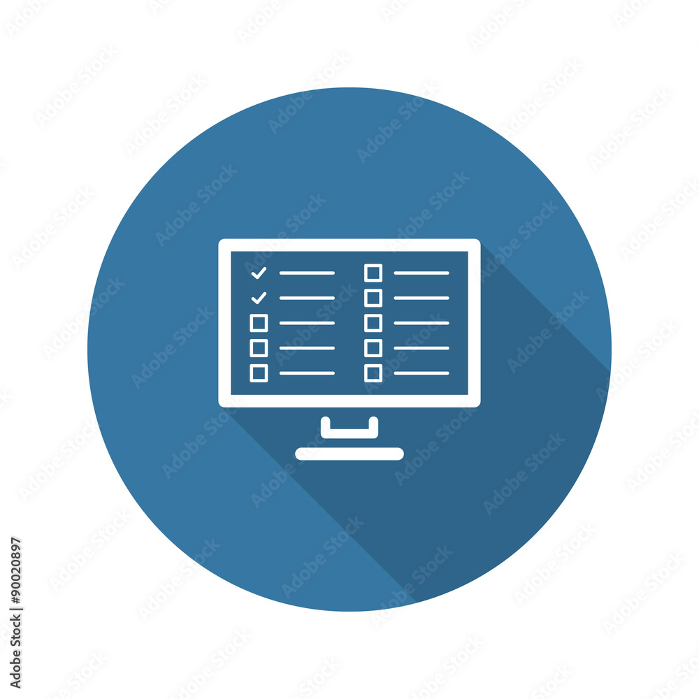 Online Health Tests and Medical Services Icon. Flat Design. Long Online Health Tests and Medical Services Icon. Flat Design. Long