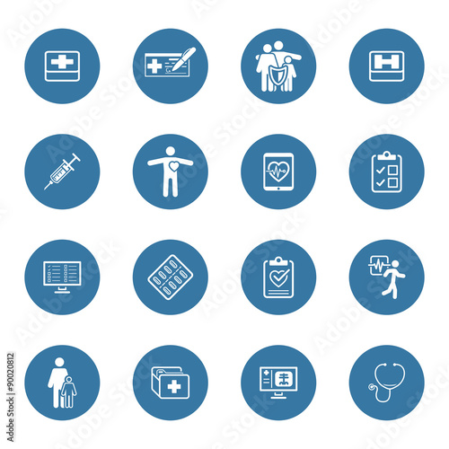 Medical & Health Care Icons Set. Flat Design.