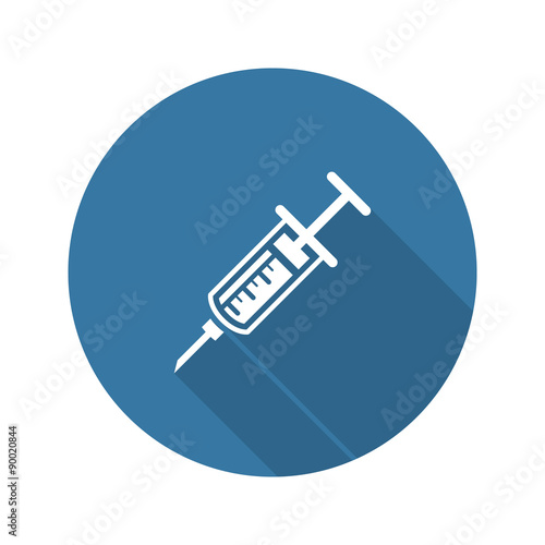 Vaccination and Medical Services Icon. Flat Design. Long Shadow. #90020844