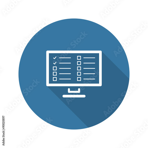 Online Health Tests and Medical Services Icon. Flat Design. Long