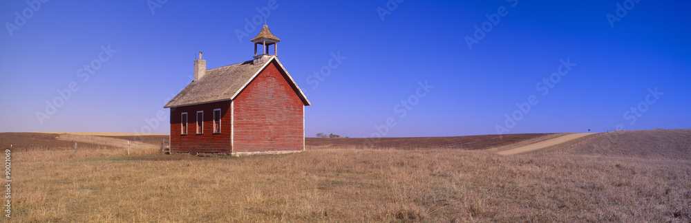 Old Red Schoolhouse on prairie, Battle Lake, Minnesota Old Red Schoolhouse on prairie, Battle Lake, Minnesota