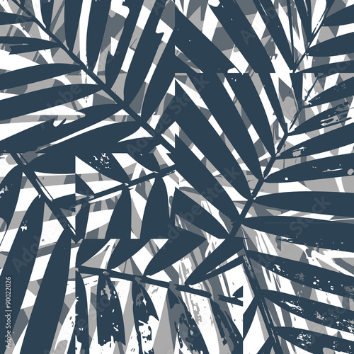 Seamless Stylized Palm Fronds Background Pattern