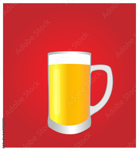 Minimalist Drinks List with Beer Red Background EPS10