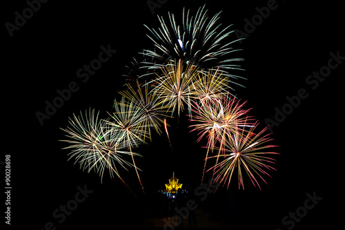 Fireworks at Royal Park Rajapruek  Chiang mai Thailand