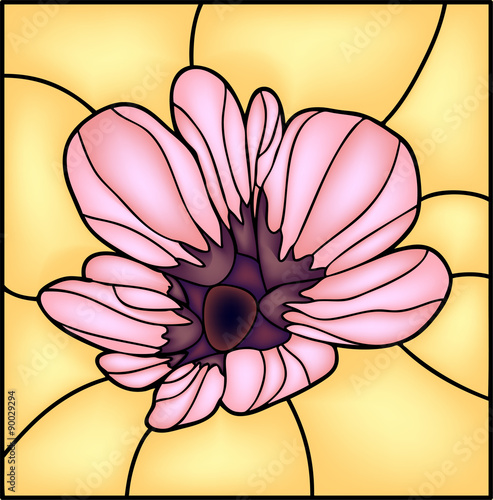Floral composition or frame, stained glass window