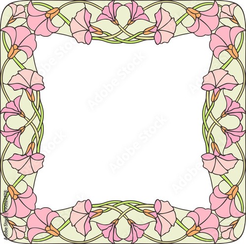 Floral composition or frame, stained glass window