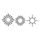 Line icons set. Summer holidays, vacation and travel objects. Vector web design elements