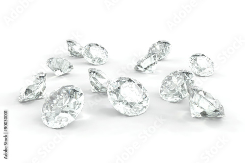 Diamond, isolated on White photo