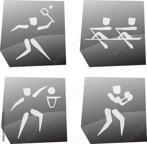 Olympic games icons set, vector