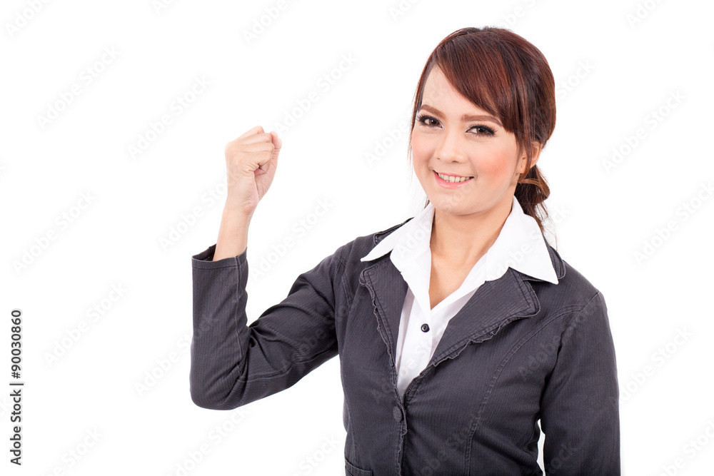 Portrait of a young attractive confident business woman, success, yes, ok, bingo Portrait of a young attractive confident business woman, success, yes, ok, bingo
