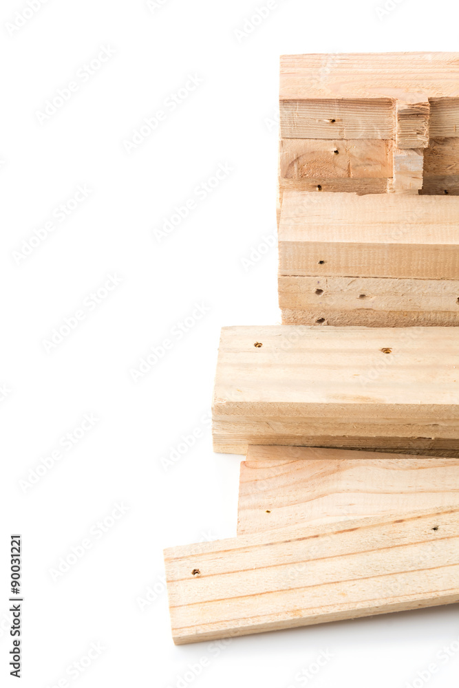 light brown wood on white background