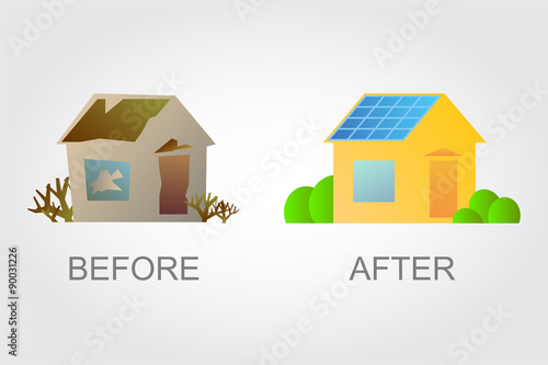 House / property icons, vector