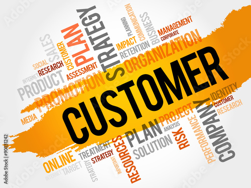 CUSTOMER word cloud, business concept