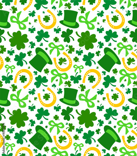 background. St Patrick's day, seamless pattern, vector illustration