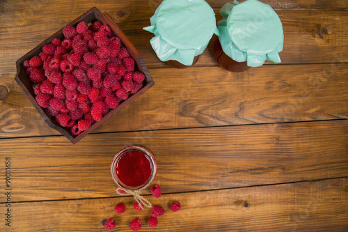 raspberries and raspberry jam