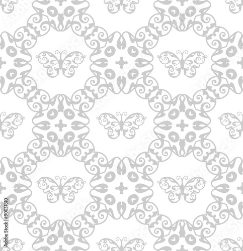  Butterfly. Vector design elements and seamless pattern