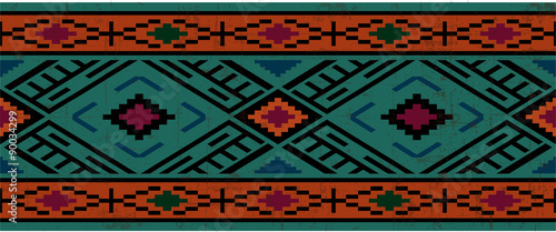 Seamless pattern in native american style, boho ornament