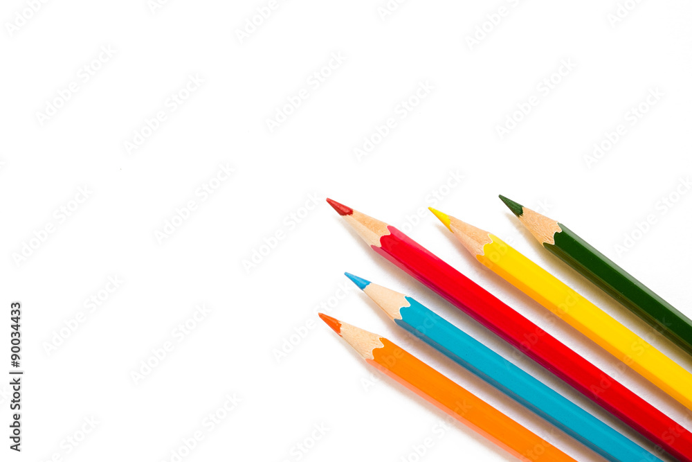 Color pencils on white background Color pencils on white background