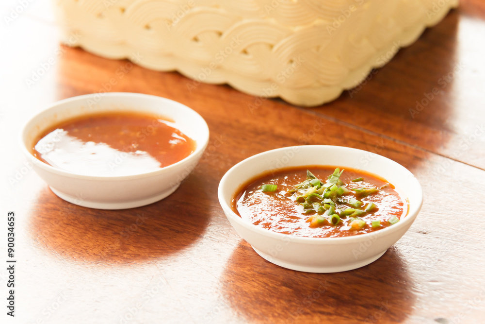 Thailand sauce in a small bowl Thailand sauce in a small bowl