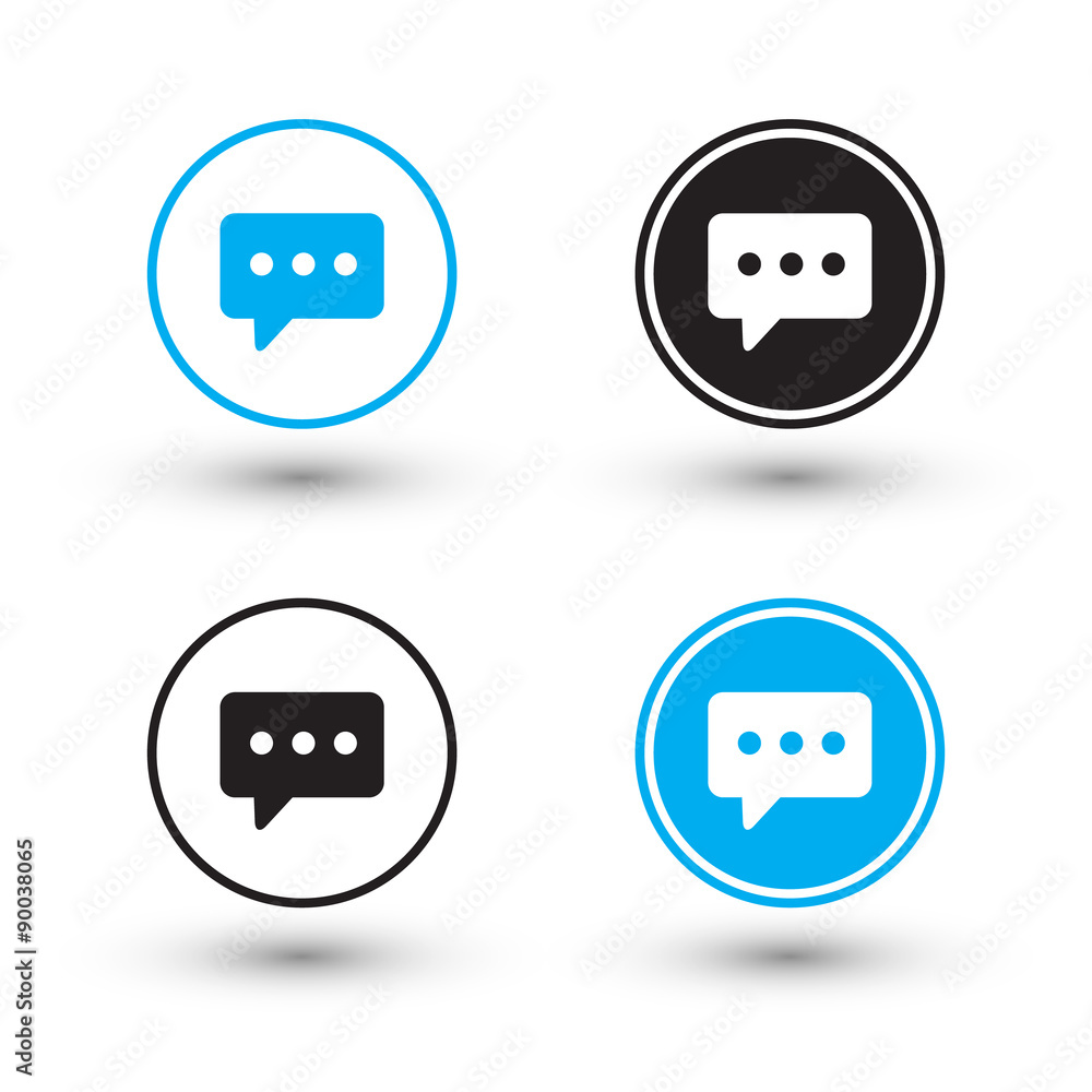 Chat icons. Chat buttons. Vector illustration.