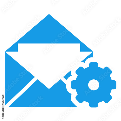Free Download Icono sobre con simbolo configuracion azul - GFXLoad