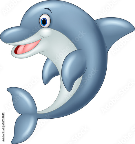 Standing Dolphin Vector Illustration 