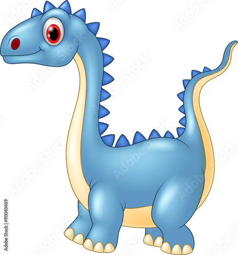 Cartoon dinosaur with a a long necked