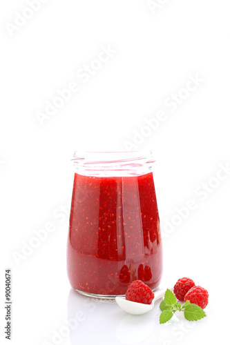 Wallpaper Mural jar with raspberry jam on a white background Torontodigital.ca