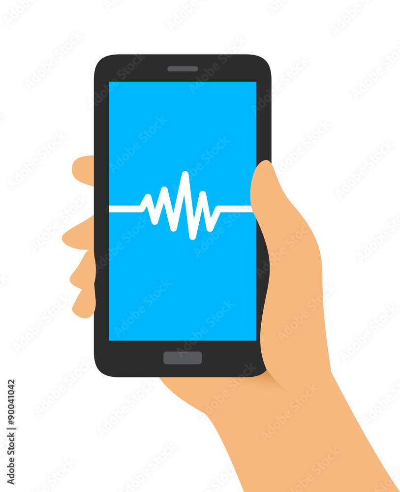 Hand Holding Waveform Icon Hand Holding Waveform Icon