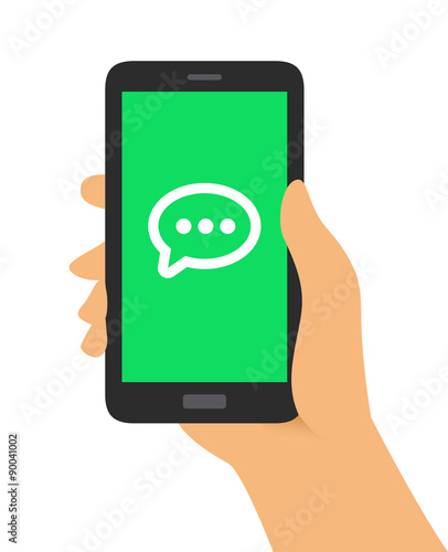 Hand Holding Phone Message Icon