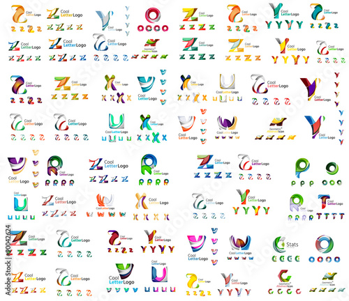 Mega set of letter logos