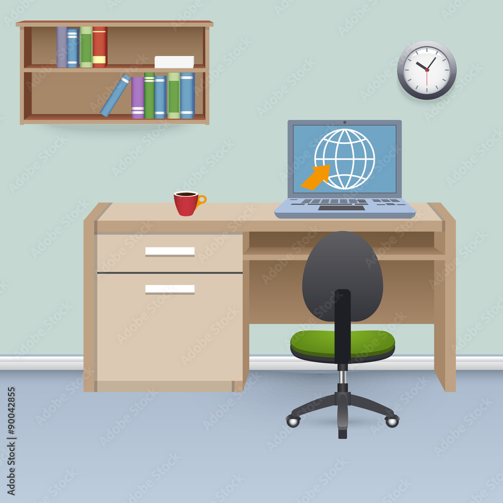 Fototapeta premium Cabinet Interior Illustration