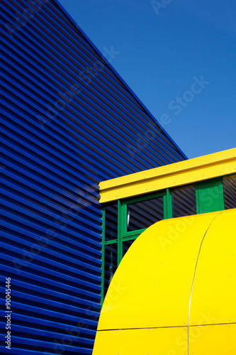 Plakat Entrepôt bleu et jaune