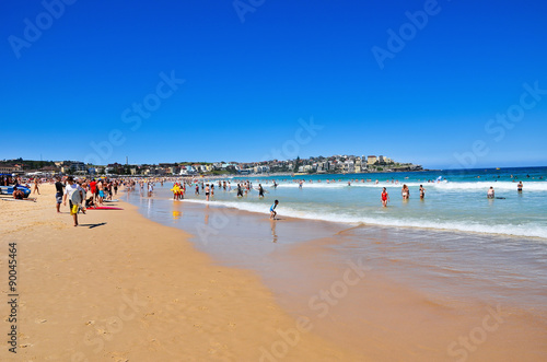 View of Bondi Beach in summer in Sydney, Australia.