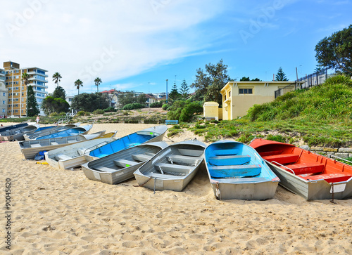 Photography Boats on the Coogee Beach, Sydney, Australia.