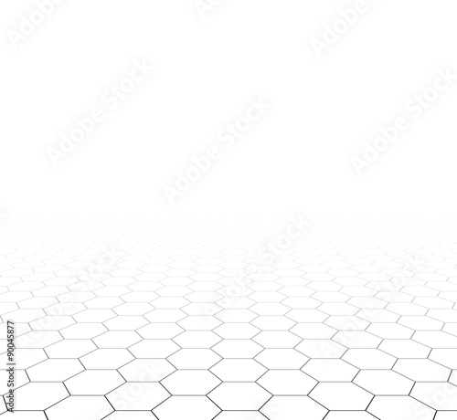 Perspective grid hexagonal surface.