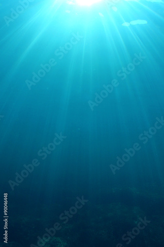 Underwater blue background in ocean