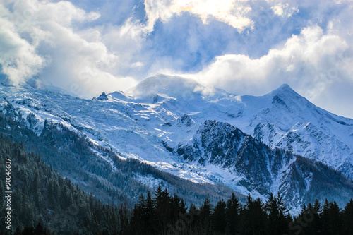 The Mount Blanc in Chamonix, France.