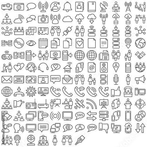 Kommunikation - und Media Icon Set