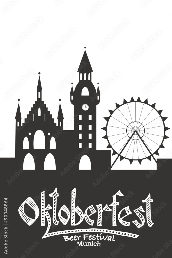Vector illustration of Oktoberfest card