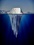 iceberg with underwater view