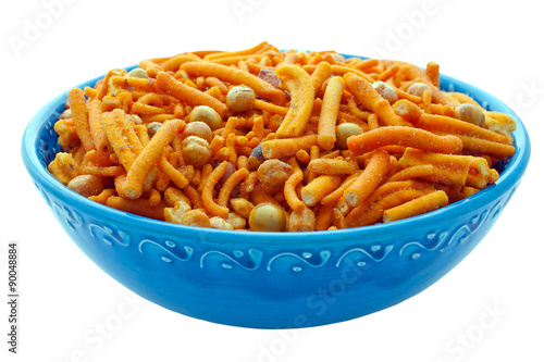 Bombay Mix in Blue Bowl
