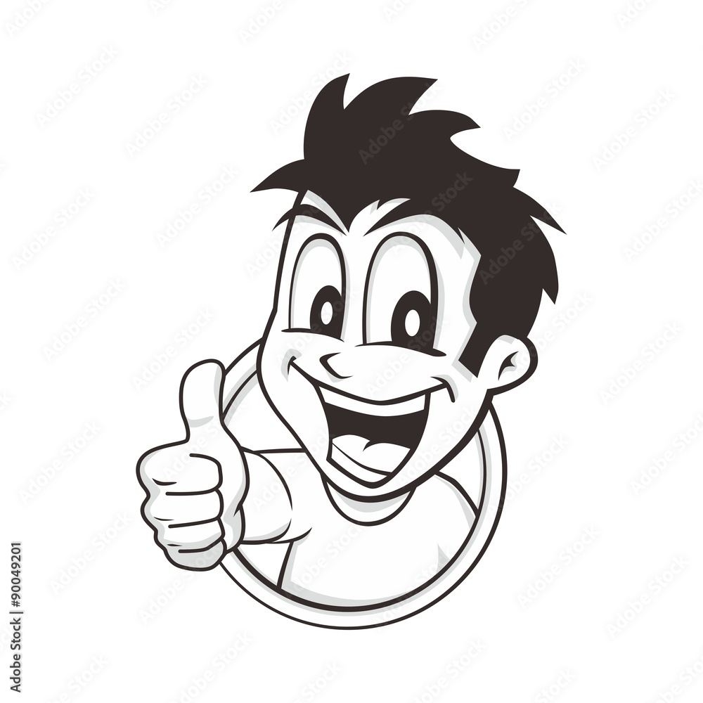 cartoon guy thumbs up Stock Vector | Adobe Stock