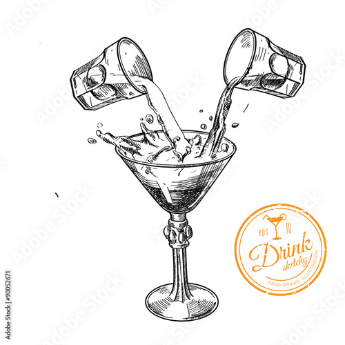 Martini vector glass 