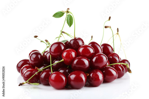 Cherries isolated on white