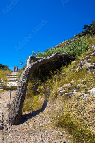 Percorso verso la citta antica Santorini