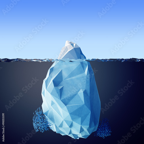Illustration of the iceberg in the sea